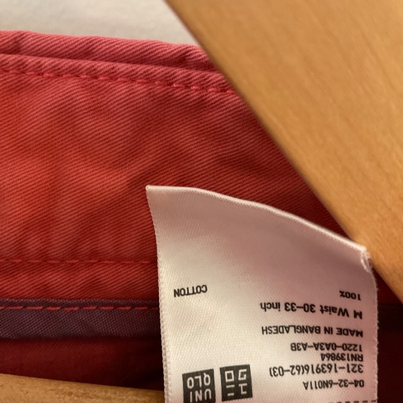 Shorts, Men’s, Reddish, Uni Qlo, Waist 30-34 - Picture 3 of 4